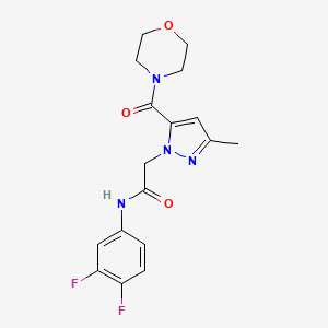 N-(3,4-difluorophenyl)-2-(3-methyl-5-(morpholine-4-carbonyl)-1H-pyrazol-1-yl)acetamide