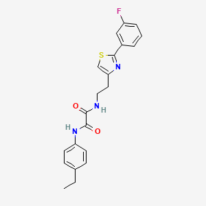 molecular formula C21H20FN3O2S B2925136 N1-(4-ethylphenyl)-N2-(2-(2-(3-fluorophenyl)thiazol-4-yl)ethyl)oxalamide CAS No. 895784-25-5