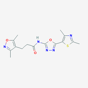 3-(3,5-dimethylisoxazol-4-yl)-N-(5-(2,4-dimethylthiazol-5-yl)-1,3,4-oxadiazol-2-yl)propanamide