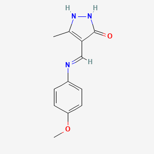 molecular formula C12H13N3O2 B2925138 4-[(4-methoxyanilino)methylene]-5-methyl-2,4-dihydro-3H-pyrazol-3-one CAS No. 339020-93-8
