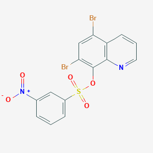molecular formula C15H8Br2N2O5S B2925145 5,7-Dibromoquinolin-8-yl 3-nitrobenzene-1-sulfonate CAS No. 2380190-40-7