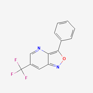 molecular formula C13H7F3N2O B2925146 3-Phenyl-6-(trifluoromethyl)-[1,2]oxazolo[4,3-b]pyridine CAS No. 338953-50-7