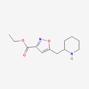 Ethyl 5-(piperidin-2-ylmethyl)-1,2-oxazole-3-carboxylate