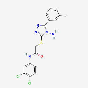molecular formula C17H15Cl2N5OS B2925153 2-((4-amino-5-(m-tolyl)-4H-1,2,4-triazol-3-yl)thio)-N-(3,4-dichlorophenyl)acetamide CAS No. 843617-16-3
