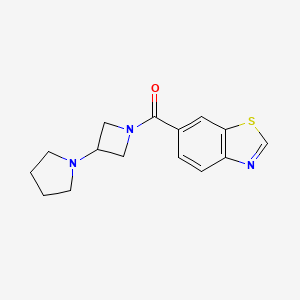 molecular formula C15H17N3OS B2925155 Benzo[d]thiazol-6-yl(3-(pyrrolidin-1-yl)azetidin-1-yl)methanone CAS No. 2320518-40-7