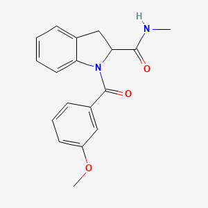 molecular formula C18H18N2O3 B2925158 1-(3-methoxybenzoyl)-N-methylindoline-2-carboxamide CAS No. 1100757-61-6