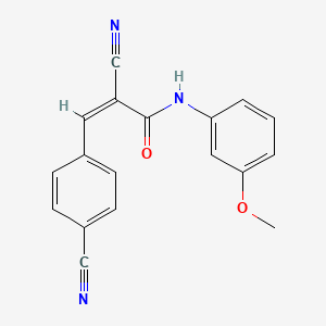 molecular formula C18H13N3O2 B2925159 (Z)-2-Cyano-3-(4-cyanophenyl)-N-(3-methoxyphenyl)prop-2-enamide CAS No. 478017-31-1