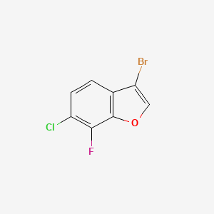 molecular formula C8H3BrClFO B2925162 3-溴-6-氯-7-氟-1-苯并呋喃 CAS No. 2408968-43-2