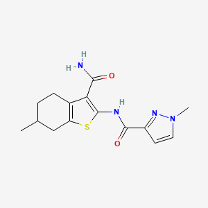 N-(3-carbamoyl-6-methyl-4,5,6,7-tetrahydro-1-benzothiophen-2-yl)-1-methylpyrazole-3-carboxamide