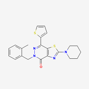 molecular formula C22H22N4OS2 B2925172 5-(2-methylbenzyl)-2-(piperidin-1-yl)-7-(thiophen-2-yl)thiazolo[4,5-d]pyridazin-4(5H)-one CAS No. 1105234-31-8