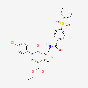 molecular formula C26H25ClN4O6S2 B2925175 ethyl 3-(4-chlorophenyl)-5-(4-(N,N-diethylsulfamoyl)benzamido)-4-oxo-3,4-dihydrothieno[3,4-d]pyridazine-1-carboxylate CAS No. 851950-86-2
