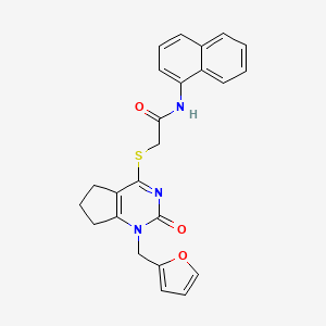 2-((1-(furan-2-ylmethyl)-2-oxo-2,5,6,7-tetrahydro-1H-cyclopenta[d]pyrimidin-4-yl)thio)-N-(naphthalen-1-yl)acetamide