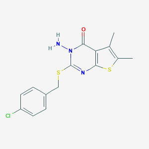 3-amino-2-[(4-chlorobenzyl)sulfanyl]-5,6-dimethylthieno[2,3-d]pyrimidin-4(3H)-one