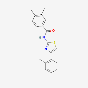 molecular formula C20H20N2OS B2925193 N-[4-(2,4-dimethylphenyl)-1,3-thiazol-2-yl]-3,4-dimethylbenzamide CAS No. 392246-65-0