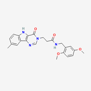 molecular formula C23H24N4O4 B2925198 N-[(2,5-dimethoxyphenyl)methyl]-3-{8-methyl-4-oxo-3H,4H,5H-pyrimido[5,4-b]indol-3-yl}propanamide CAS No. 1207044-82-3