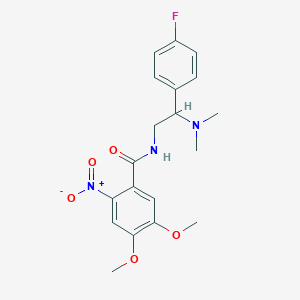molecular formula C19H22FN3O5 B2925203 N-(2-(dimethylamino)-2-(4-fluorophenyl)ethyl)-4,5-dimethoxy-2-nitrobenzamide CAS No. 899744-91-3