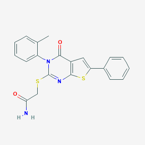 2-{[3-(2-Methylphenyl)-4-oxo-6-phenyl-3,4-dihydrothieno[2,3-d]pyrimidin-2-yl]sulfanyl}acetamide