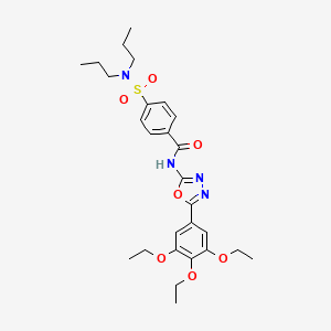 4-(dipropylsulfamoyl)-N-[5-(3,4,5-triethoxyphenyl)-1,3,4-oxadiazol-2-yl]benzamide