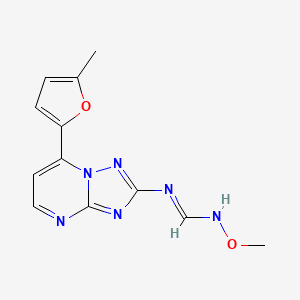 (E)-N'-methoxy-N-[7-(5-methylfuran-2-yl)-[1,2,4]triazolo[1,5-a]pyrimidin-2-yl]methanimidamide