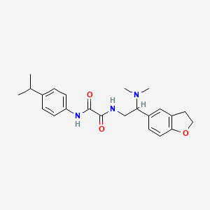 molecular formula C23H29N3O3 B2925219 N1-(2-(2,3-dihydrobenzofuran-5-yl)-2-(dimethylamino)ethyl)-N2-(4-isopropylphenyl)oxalamide CAS No. 1428359-35-6