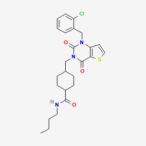 N-butyl-4-((1-(2-chlorobenzyl)-2,4-dioxo-1,2-dihydrothieno[3,2-d]pyrimidin-3(4H)-yl)methyl)cyclohexanecarboxamide