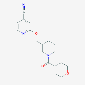 2-[[1-(Oxane-4-carbonyl)piperidin-3-yl]methoxy]pyridine-4-carbonitrile