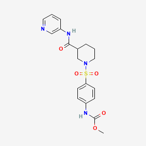 molecular formula C19H22N4O5S B2925244 Methyl (4-((3-(pyridin-3-ylcarbamoyl)piperidin-1-yl)sulfonyl)phenyl)carbamate CAS No. 326032-68-2