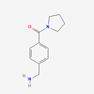 molecular formula C12H19ClN2O2 B2925248 4-(Pyrrolidinocarbonyl)benzylamine CAS No. 882855-90-5