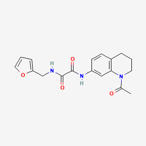molecular formula C18H19N3O4 B2925251 N'-(1-乙酰基-3,4-二氢-2H-喹啉-7-基)-N-(呋喃-2-基甲基)草酰胺 CAS No. 898439-65-1