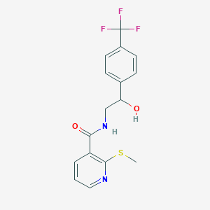molecular formula C16H15F3N2O2S B2925252 N-(2-hydroxy-2-(4-(trifluoromethyl)phenyl)ethyl)-2-(methylthio)nicotinamide CAS No. 1396882-87-3