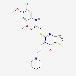 N-(5-chloro-2,4-dimethoxyphenyl)-2-((4-oxo-3-(3-(piperidin-1-yl)propyl)-3,4-dihydrothieno[3,2-d]pyrimidin-2-yl)thio)acetamide
