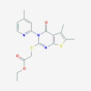Ethyl {[5,6-dimethyl-3-(4-methyl-2-pyridinyl)-4-oxo-3,4-dihydrothieno[2,3-d]pyrimidin-2-yl]sulfanyl}acetate