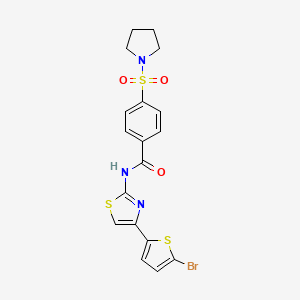 N-(4-(5-bromothiophen-2-yl)thiazol-2-yl)-4-(pyrrolidin-1-ylsulfonyl)benzamide