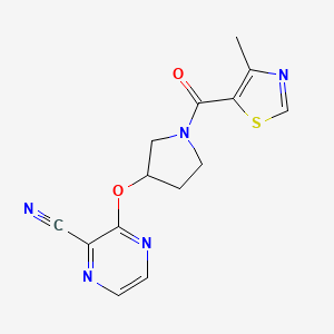 3-((1-(4-Methylthiazole-5-carbonyl)pyrrolidin-3-yl)oxy)pyrazine-2-carbonitrile