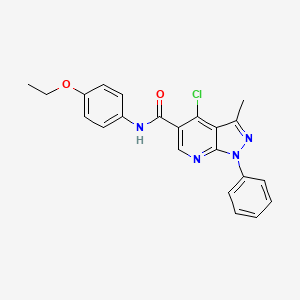 molecular formula C22H19ClN4O2 B2925285 4-chloro-N-(4-ethoxyphenyl)-3-methyl-1-phenyl-1H-pyrazolo[3,4-b]pyridine-5-carboxamide CAS No. 899985-49-0