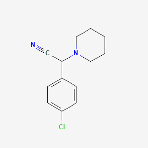 molecular formula C13H15ClN2 B2925287 2-(4-Chlorophenyl)-2-(1-piperidyl)acetonitrile CAS No. 64661-38-7