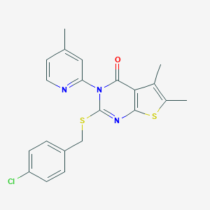 2-[(4-chlorobenzyl)sulfanyl]-5,6-dimethyl-3-(4-methyl-2-pyridinyl)thieno[2,3-d]pyrimidin-4(3H)-one