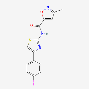 molecular formula C14H10IN3O2S B2925292 N-(4-(4-iodophenyl)thiazol-2-yl)-3-methylisoxazole-5-carboxamide CAS No. 946229-36-3