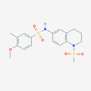 molecular formula C18H22N2O5S2 B2925294 4-methoxy-3-methyl-N-(1-methylsulfonyl-3,4-dihydro-2H-quinolin-6-yl)benzenesulfonamide CAS No. 946296-05-5