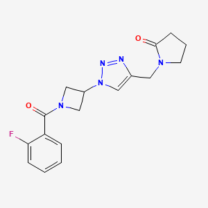1-((1-(1-(2-fluorobenzoyl)azetidin-3-yl)-1H-1,2,3-triazol-4-yl)methyl)pyrrolidin-2-one