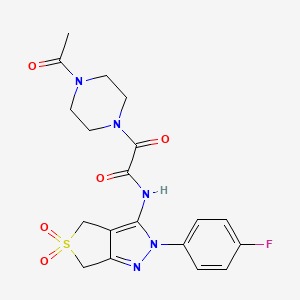 2-(4-acetylpiperazin-1-yl)-N-(2-(4-fluorophenyl)-5,5-dioxido-4,6-dihydro-2H-thieno[3,4-c]pyrazol-3-yl)-2-oxoacetamide