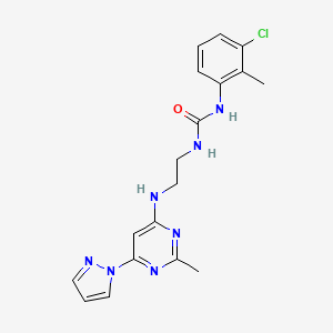 1-(3-chloro-2-methylphenyl)-3-(2-((2-methyl-6-(1H-pyrazol-1-yl)pyrimidin-4-yl)amino)ethyl)urea