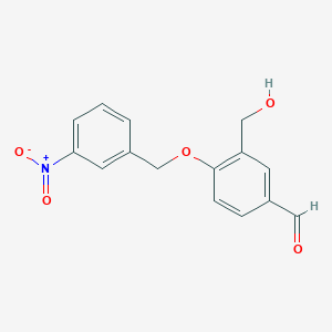 molecular formula C15H13NO5 B2925303 3-(Hydroxymethyl)-4-[(3-nitrophenyl)methoxy]benzaldehyde CAS No. 1798762-84-1