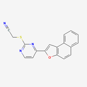 molecular formula C18H11N3OS B2925306 2-[(4-Naphtho[2,1-b]furan-2-yl-2-pyrimidinyl)sulfanyl]acetonitrile CAS No. 866144-49-2