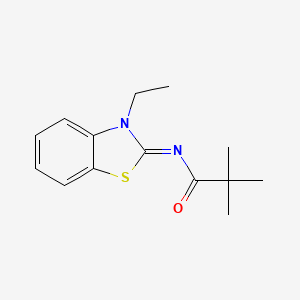 molecular formula C14H18N2OS B2925308 (E)-N-(3-ethylbenzo[d]thiazol-2(3H)-ylidene)pivalamide CAS No. 865544-75-8