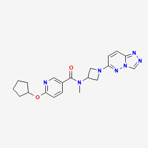 molecular formula C20H23N7O2 B2925313 N-(1-([1,2,4]三唑并[4,3-b]哒嗪-6-基)氮杂环丁-3-基)-6-(环戊氧基)-N-甲基烟酰胺 CAS No. 2309778-99-0