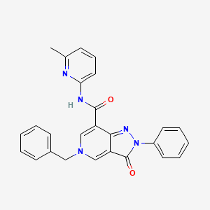 molecular formula C26H21N5O2 B2925321 5-苄基-N-(6-甲基吡啶-2-基)-3-氧代-2-苯基-3,5-二氢-2H-吡唑并[4,3-c]吡啶-7-甲酰胺 CAS No. 921780-07-6