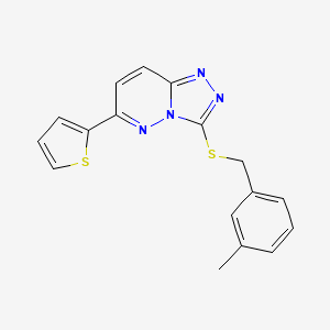 molecular formula C17H14N4S2 B2925326 3-[(3-Methylphenyl)methylsulfanyl]-6-thiophen-2-yl-[1,2,4]triazolo[4,3-b]pyridazine CAS No. 891100-23-5