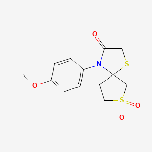 molecular formula C13H15NO4S2 B2925339 4-(4-Methoxyphenyl)-1,7lambda6-dithia-4-azaspiro[4.4]nonane-3,7,7-trione CAS No. 880450-05-5