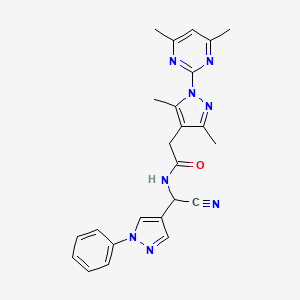 N-[cyano(1-phenyl-1H-pyrazol-4-yl)methyl]-2-[1-(4,6-dimethylpyrimidin-2-yl)-3,5-dimethyl-1H-pyrazol-4-yl]acetamide